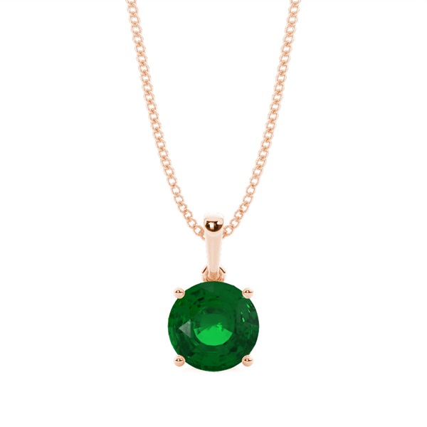 4 Prong Setting Round Emerald Pendent