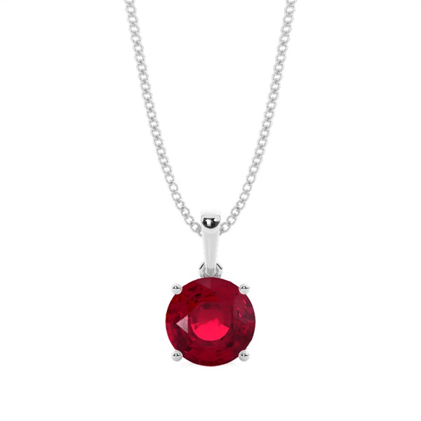 4 Prong Setting Round Ruby Pendent