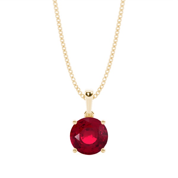 4 Prong Setting Round Ruby Pendent