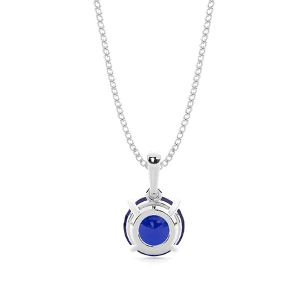 4 Zinkeneinstellung Runder blauer Saphiranhänger