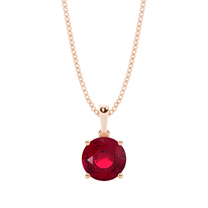 4 Prong Setting Round Ruby Pendent