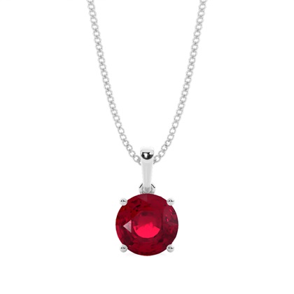 4 Prong Setting Round Ruby Pendent