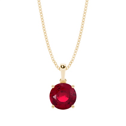 4 Prong Setting Round Ruby Pendent