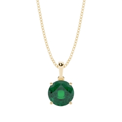 4 Prong Setting Round Emerald Pendent
