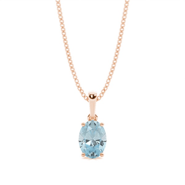 4 Prong Setting Oval Aquamarine Pendent