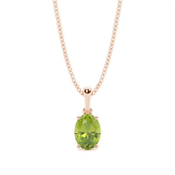 4 Prong Setting Oval Peridot Pendent