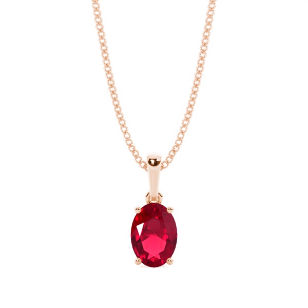 4 Prong Setting Oval Ruby Pendent