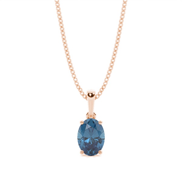 4 Prong Setting Oval Blue Topaz Pendent