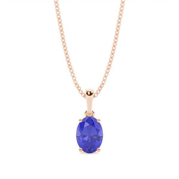 4 Prong Setting Oval Tanzanite Pendent