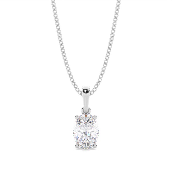 4 Prong Setting Oval Moissanite Pendent