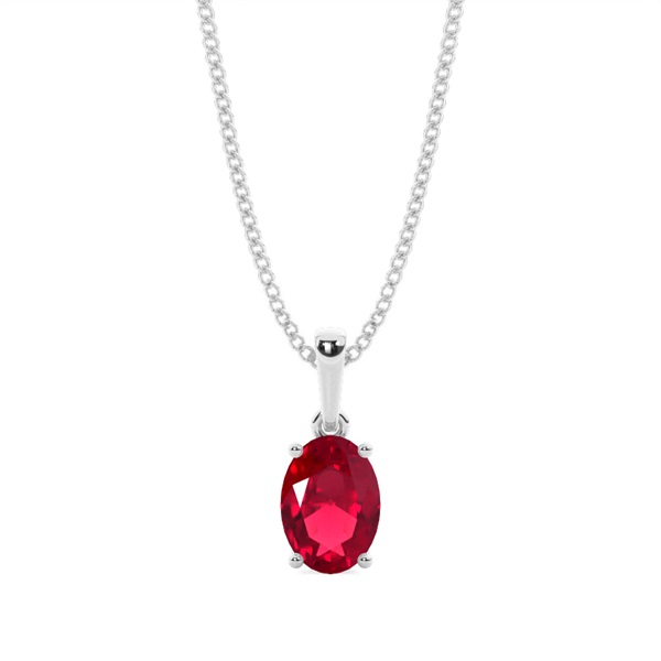 4 Prong Setting Oval Ruby Pendent