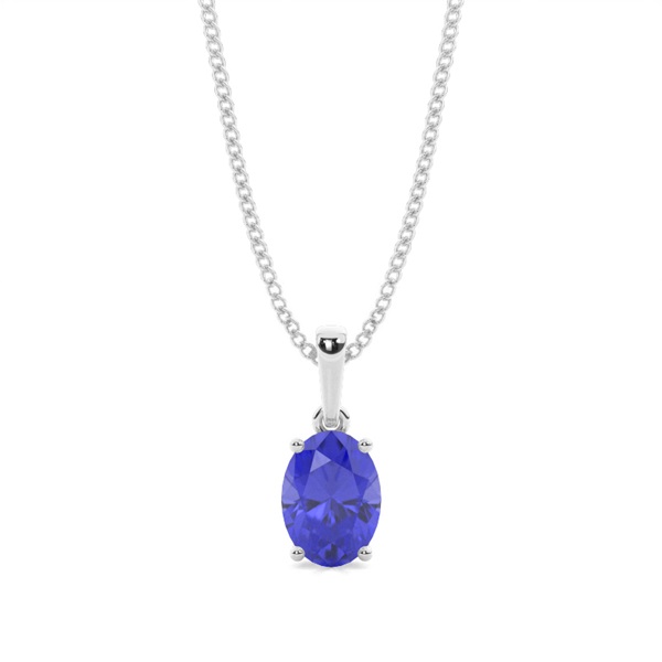 4 Prong Setting Oval Tanzanite Pendent