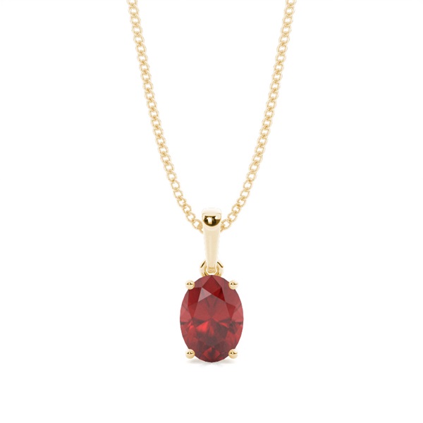 4 Prong Setting Oval Garnet Pendent