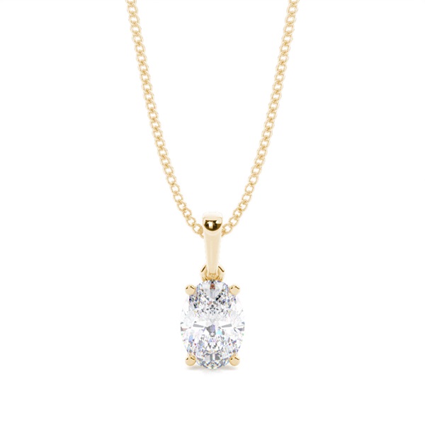4 Prong Setting Oval Moissanite Pendent
