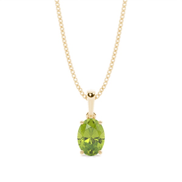 4 Prong Setting Oval Peridot Pendent