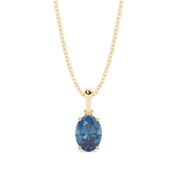 4 Prong Setting Oval Blue Topaz Pendent