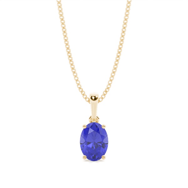 4 Prong Setting Oval Tanzanite Pendent