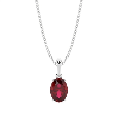                                                4 Prong Setting Oval Ruby Pendent