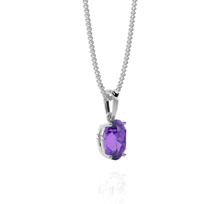 Ovaler Amethyst-Anhänger in einer Krappenfassung