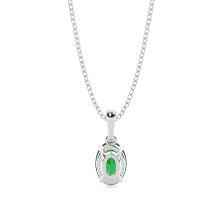 4 Zinkeneinstellung Ovaler Smaragdanhänger