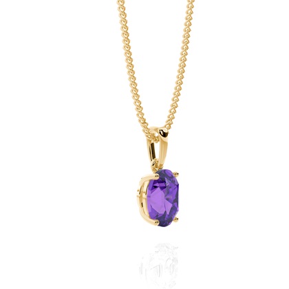 Ovaler Amethyst-Anhänger in einer Krappenfassung