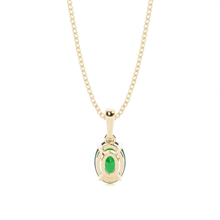 4 Zinkeneinstellung Ovaler Smaragdanhänger