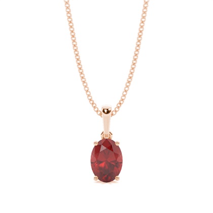 4 Prong Setting Oval Garnet Pendent