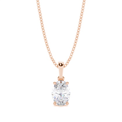 4 Prong Setting Oval Moissanite Pendent