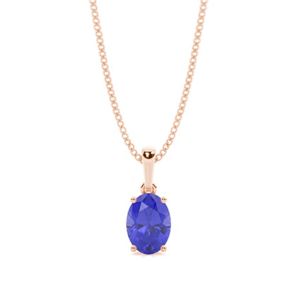 4 Prong Setting Oval Tanzanite Pendent