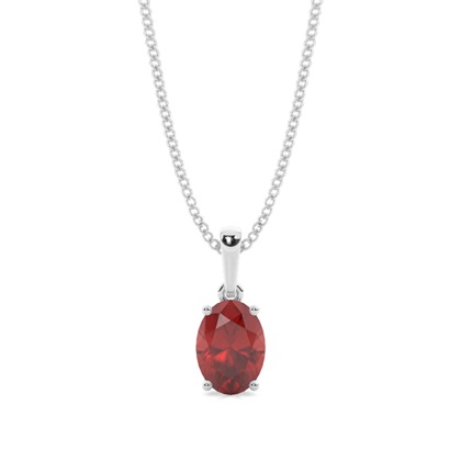 4 Prong Setting Oval Garnet Pendent