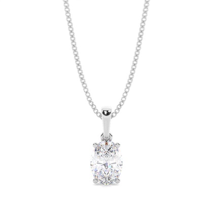 4 Prong Setting Oval Moissanite Pendent