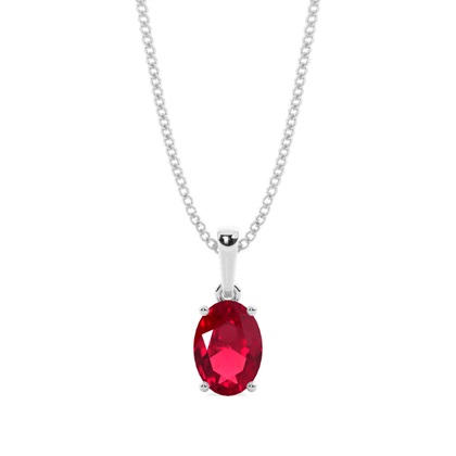 4 Prong Setting Oval Ruby Pendent
