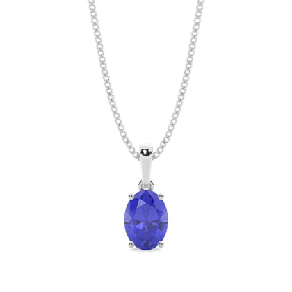 4 Prong Setting Oval Tanzanite Pendent