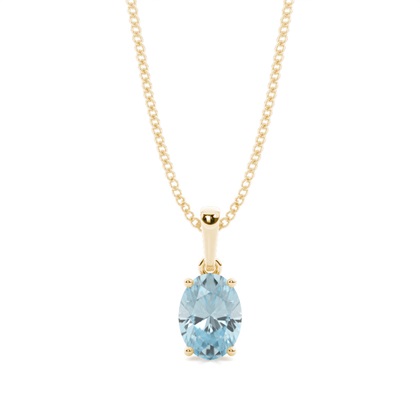 4 Prong Setting Oval Aquamarine Pendent