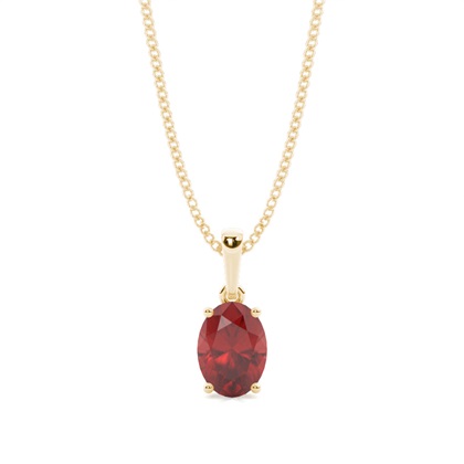 4 Prong Setting Oval Garnet Pendent