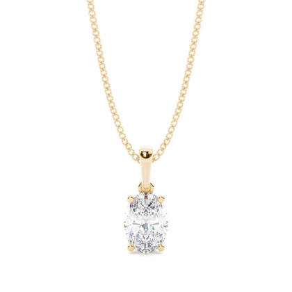 4 Prong Setting Oval Moissanite Pendent