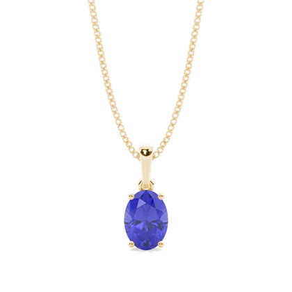 4 Prong Setting Oval Tanzanite Pendent