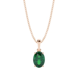 4 Prong Setting Oval Emerald Pendent