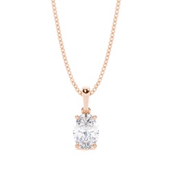 4 Prong Setting Oval Moissanite Pendent