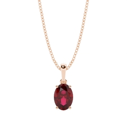 4 Prong Setting Oval Ruby Pendent
