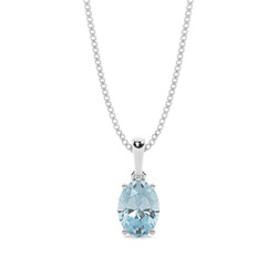 4 Prong Setting Oval Aquamarine Pendent