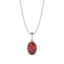 4 Prong Setting Oval Garnet Pendent