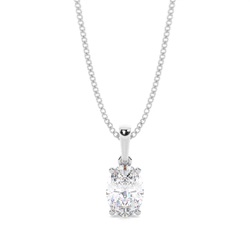 4 Prong Setting Oval Moissanite Pendent