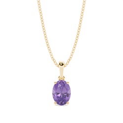 4 Prong Setting Oval Amethyst Pendent