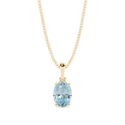 4 Prong Setting Oval Aquamarine Pendent