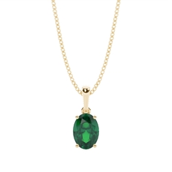 4 Prong Setting Oval Emerald Pendent