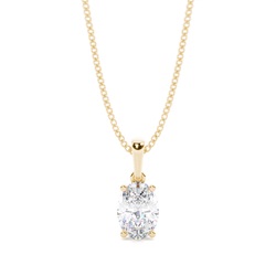 4 Prong Setting Oval Moissanite Pendent