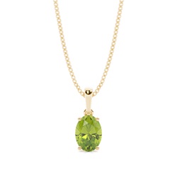 4 Prong Setting Oval Peridot Pendent