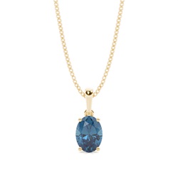 4 Prong Setting Oval Blue Topaz Pendent