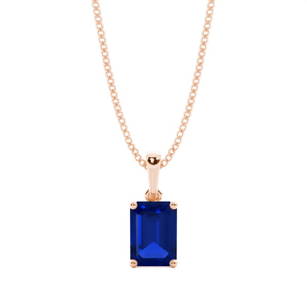 4 Prong Setting Blue Sapphire Pendent